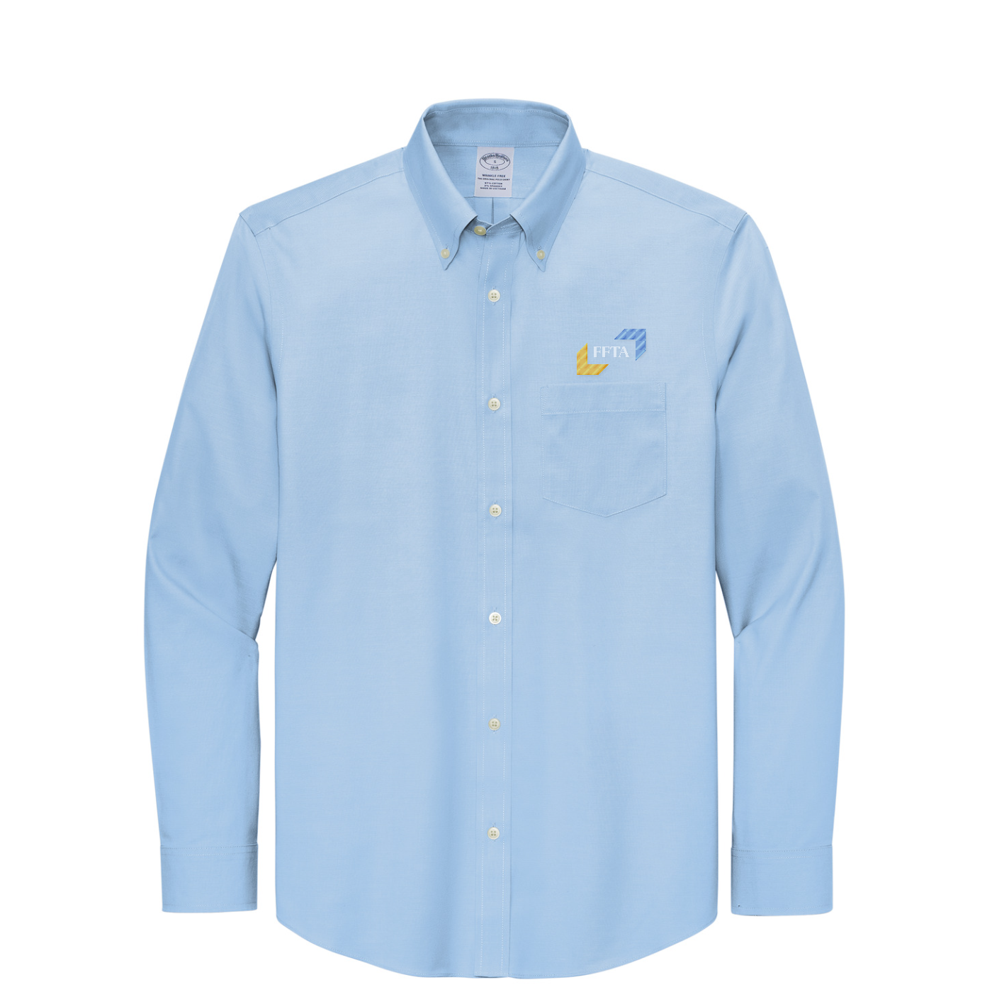 Brooks Brothers Wrinkle-Free Stretch Pinpoint Shirt — Newport Blue