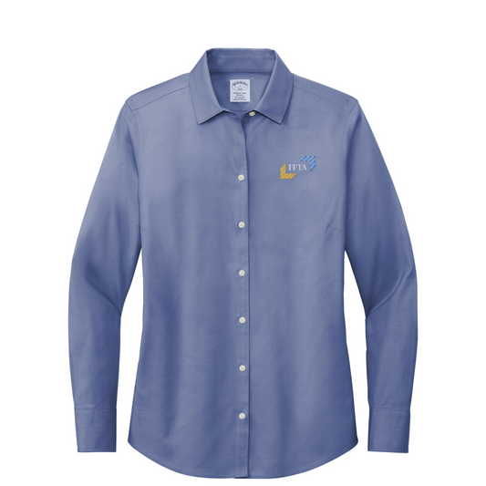 Brooks Brothers Women's Wrinkle-Free Stretch Pinpoint Shirt — Cobalt Blue