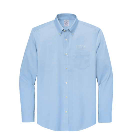 Brooks Brothers Wrinkle-Free Stretch Pinpoint Shirt — Newport Blue